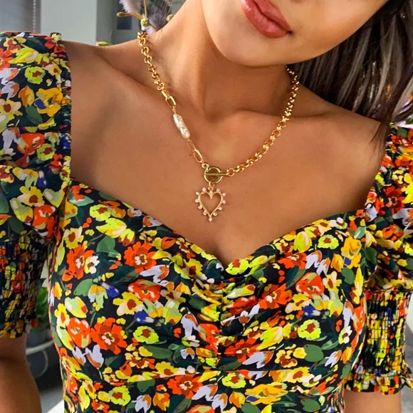 Fashion Chunky Gold Tone Pear Necklace - Picture 1 of 4